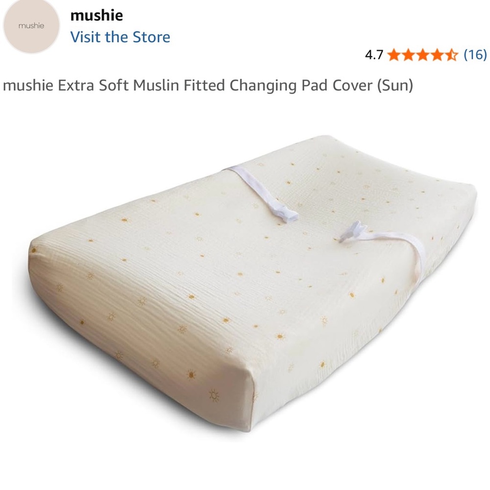 mushie changing pad cover - sun